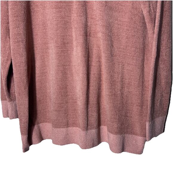 Barefoot Dreams CozyChic Ultra Lite Mauve V-Neck Sweater XL Cozy Soft Slouchy - Picture 2 of 5